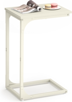 VASAGLE Beistelltisch, Sofatisch, C Form, Couchtisch, mit Metallgestell, modern, für Wohnzimmer, Schlafzimmer, cremeweiß