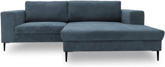 DOMO. collection Modica Ecksofa, moderne L-Form Eckcouch, Sofa Eckgarnitur, grau-blau, 244x173x83