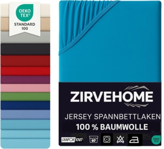 yadetextil Spannbettlaken 140x200 cm - 160x200 cm Jersey Spannbetttuch 100% Baumwolle Bettlaken, Jersey, Gummizug: Rundumgummi, Spannbettlaken 140x200-160x200 cm bis 25 cm Höhe, Petrol