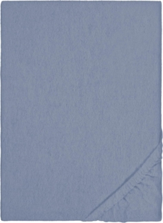 biberna Melange-Flanell Spannbetttuch 0841380 MELANGE UNI, blau, 1x 180x200 cm - 200x200 cm