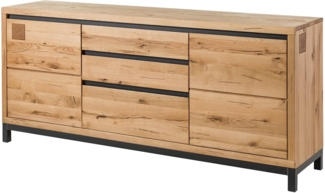 Massivmoebel24 Sideboard (Sideboard Wildeiche 190x45x85 natur geölt VILLANDERS #151)