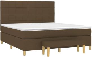 vidaXL Boxspringbett mit Matratze Dunkelbraun 180x200 cm Stoff 3137176