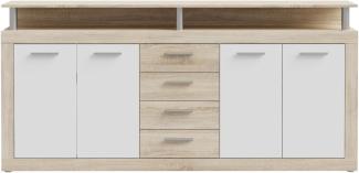 FORTE Cava Sideboard, Holzwerkstoff, Weiß/Beige, 197,5 x 94,4 x 36,3 cm