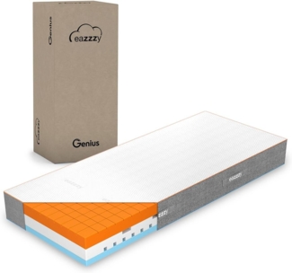 Gelschaummatratze Genius eazzzy Matratze Premium Cube, 2 in 1 Wende Matratze, Genius, 20 cm hoch, Optimaler Temperaturausgleich und Feuchtigkeitsregulierung