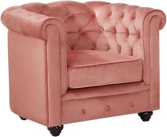 Sessel CHESTERFIELD - Samt - Rosa