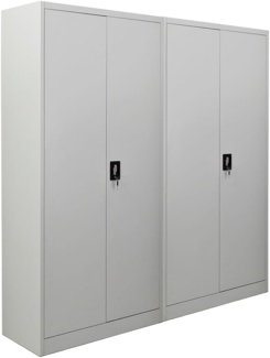 PROREGAL® Mehrzweckschrank Mega Deal 2x Flügeltürenschrank ELEPHANT 90 x 90 x 40 cm Lichtgrau