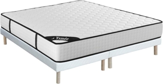 Vente-unique - Bett-Set 180x200 cm, Polsterbett + Matratze 7-Zonen-Taschenfederkern & Memory-Schaum, Höhe 22 cm - LUREAN von YSMÉE