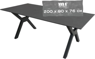 Tisch Granada 200x90cm dark grey Aluminium