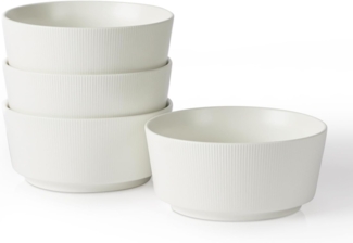 JIWOO Geschirr-Set 12tlg Matte Essteller,Flache Teller,Dessertteller,Müslischüssel (4-tlg), 4 Personen, Keramik, für 4 Personen