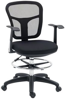 Vinsetto Schreibtischstuhl Bürostuhl, Ergonomischer Zeichenstuhl Computerstuhl mit Armlehne (Drehstuhl für Büro, Wohnzimmer, 1 St), Mesh, Schwarz