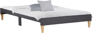 Polsterbett 90x200 cm Grau Einzelbett Futonbett Bett Bettgestell Lattenrost Jugendbett Gästebett