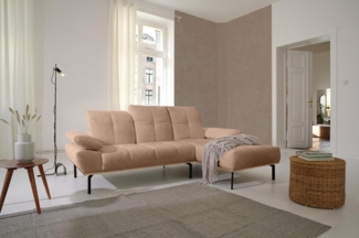 DOMO. collection Ecksofa 100010, Couch in L-Form mit Kopfstützenverstellung und verstellbare Armlehnen, Sofa, Polsterecke, Eckcouch, Polsterganitur 242 x 170 x 87 cm (BxTxH), rot-braun