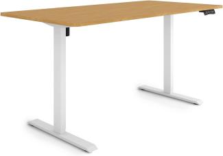 ESMART Germany ETX-121WBA 160x80cm Bambus Dekor Ergonomischer Steh-Sitz-Schreibtisch Stufenlos elektrisch höhenverstellbar 73,5-123,5cm 3x Memory Aktivitätserinnerung Soft-Start/Stopp Schnelle Montage