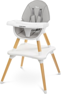 Caretero Feeding chair TUVA 2 in 1 table gray