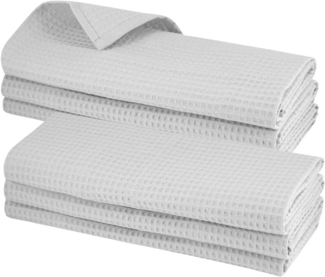 Engelland Geschirrtuch Poliertuch, (Vorteils-Set, 6-tlg, Waffel-Pique), 100 % Baumwolle, integrierte Aufhängeschlaufe, 70x50 cm