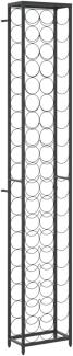 vidaXL Weinregal für 57 Flaschen Schwarz 34x18x200 cm Schmiedeeisen 358366