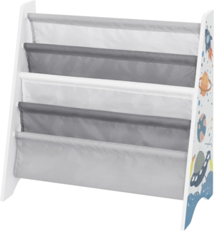 Joyz Spielzeugtruhe Kinderregal Kindermöbel Kinderzimmerregal Spielzeug Spielzimmer Möbel, Weltraum Bücherregal mit 4 Fächern Pressspan / Polyester