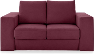 LOOKS by Wolfgang Joop Looks V-2 Designer Sofa mit Hockern und Regal, 2 Sitzer Couch, Funktionssofa, rot, Sitzbreite 120 cm