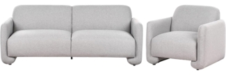 Sofa Set 4-Sitzer SALAND Stoff Grau