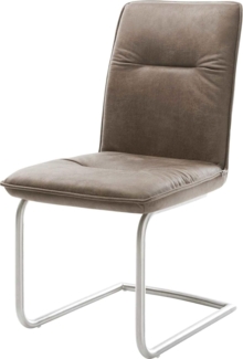 Freischwinger Vinjo-Flex Mikrofaser Taupe Vintage Freischwinger rund Edelstahl