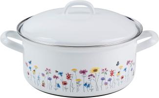 Riess Kasserolle Flora mit Deckel Ø22cm Country Emaille Induktion