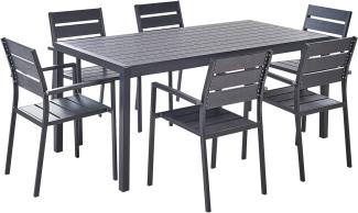 Gartentisch Set VERNIO 180x90x76 cm Schwarz