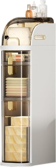 Heikoeco Midischrank badschrankschmal,bathroom organizer cabinet,nischenschrank,3/4 Ebene (mit geräuscharmen Rollen) badezimmerschrank,badregal stehend,18x41x98 cm