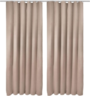 Beautissu Vorhang Amelie Nora, 2er Set Kräuselband Verdunkelungsvorhang 140x245cm