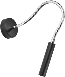 Wandleuchte, Schwarz, Stahl, 1-flammig, Flexo