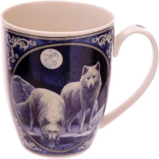 Lisa Parker Winter Krieger Wolf Porzellan Tasse Höhe 10cm Breite 11. 5cm Tiefe 8cm