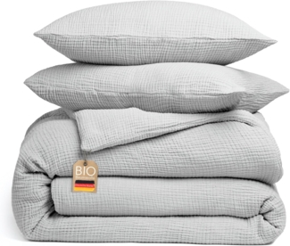 blanketino Bettwäsche Bettbezug Set aus 100% Musselin Bio-Baumwolle, atmungsaktiver Kissenbezug & Deckenbezug, Musselin, Made in Germany