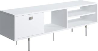 TV-Ständer Movian Mika, Lowboard-Schrank, 140 x 35 x 45 cm, Mittel, Weiß