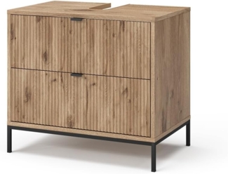 Waschbeckenunterschrank Eliza Viking Oak 70 x 63 cm mit 2 ausziehbaren Schubladen Vicco