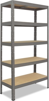 shelfplaza PRO 180 x 50 x 40 cm Schwerlastregal in grau mit 5 Böden und 200 kg Traglast pro Boden