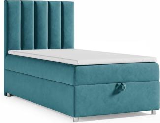 Best for Home Boxspringbett K10 SINGLE mit Bettkasten (Turkis 80x200)