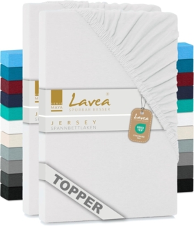 Lavea Spannbettlaken Maya, in Gr. 60x140, 90x200, 120x200, 140x200, 180x200 oder 200x220 cm, Baumwolle, Gummizug: rundum, (2 Stück), Jersey Spannbetttuch für Topper, Boxspring- und Wasserbetten