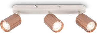 BRILONER - Deckenlampe mit Riffeln, schwenkbar, GU10, max. 9 W, Deckenleuchte, Lampe, Wohnzimmerlampe, Schlafzimmerlampe, Küchenlampe, Deckenstrahler, Deckenbeleuchtung, 32,5 cm, Coffee