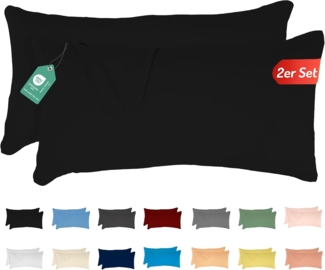 Livessa 2er Set Kissenbezug 40x60 cm -Verdeckter Reißverschluss an der Langen Seite, Kopfkissenbezug aus%100 Baumwolle Jersey Stoff, Ultra weich und atmungsaktiv, Oeko-Tex Zertifiziert