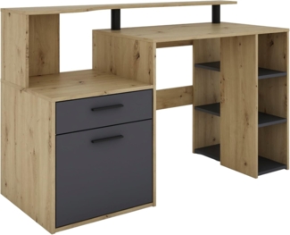 byLIVING Schreibtisch Louise, Breite 140 cm, Regal-Schreibtisch mit viel Stauraum