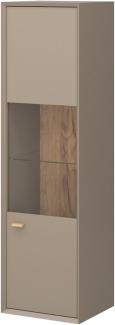Germania 2329-245 Hängevitrine Calvi, Steingrau/Navarra-Eiche-Nb. 35 x 40 x 140 cm (BxHxT)