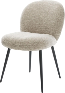 Esszimmerstuhl Nube-Flex Webstoff Soft Beige 4-Fuß konisch Schwarz Taschenfederkern