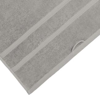 Schiesser Gästehandtuchset Palma aus Reiner Baumwolle, 4-teilig, Farbe:Silber, Größe:30x50 cm