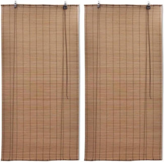 vidaXL Bambusrollos 2 Stk. 100x160 cm Braun 3057519