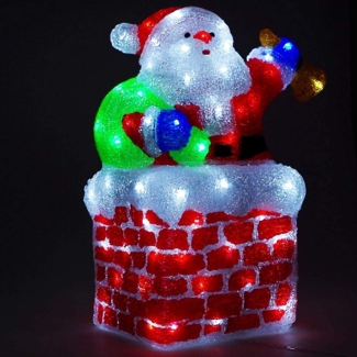 Mojawo Lichtervorhang LED Santa Claus Weihnachtsmann Acryl 96 LEDs IP44 innen und außen