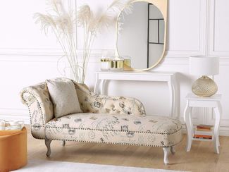 Beliani 'Nimes' Chaiselongue, Beige, Stoff, 79 x 65 x 169 cm, Links