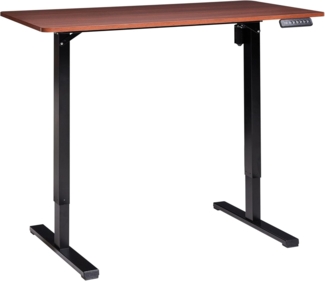 Schreibtisch elektrisch höhenverstellbar TAVARES Braun Schwarz 120 cm 60 cm