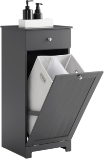 Wäscheschrank mit ausklappbarem Wäschesack MDF Grau BZR21-DG