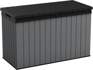 Keter Gartenbox "Darwin" 662 Liter naturgetreue Holzoptik Deckel bis 300 kg belastbar, abschließbar