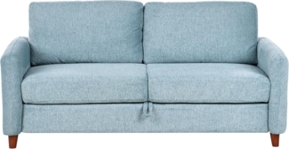 Sofa MARE Stoff Blau mit Stauraum 3-Sitzer