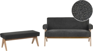 Sofa Set TAMRE Bouclé Schwarz Dunkelbraun